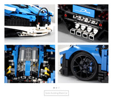 MOC Techinic Blue Race Car Model Kit Boy Assembling Building Blocks Bricks Toys Compatible With Legoing 42083 Bugatti car Chiron