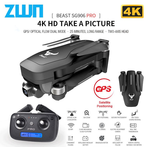 SG906 Pro GPS Drone with Wifi FPV 4K HD Camera Two-axis anti-shake Self-stabilizing Gimbal Brushless Quadcopter Vs Sjrc F11 Pro