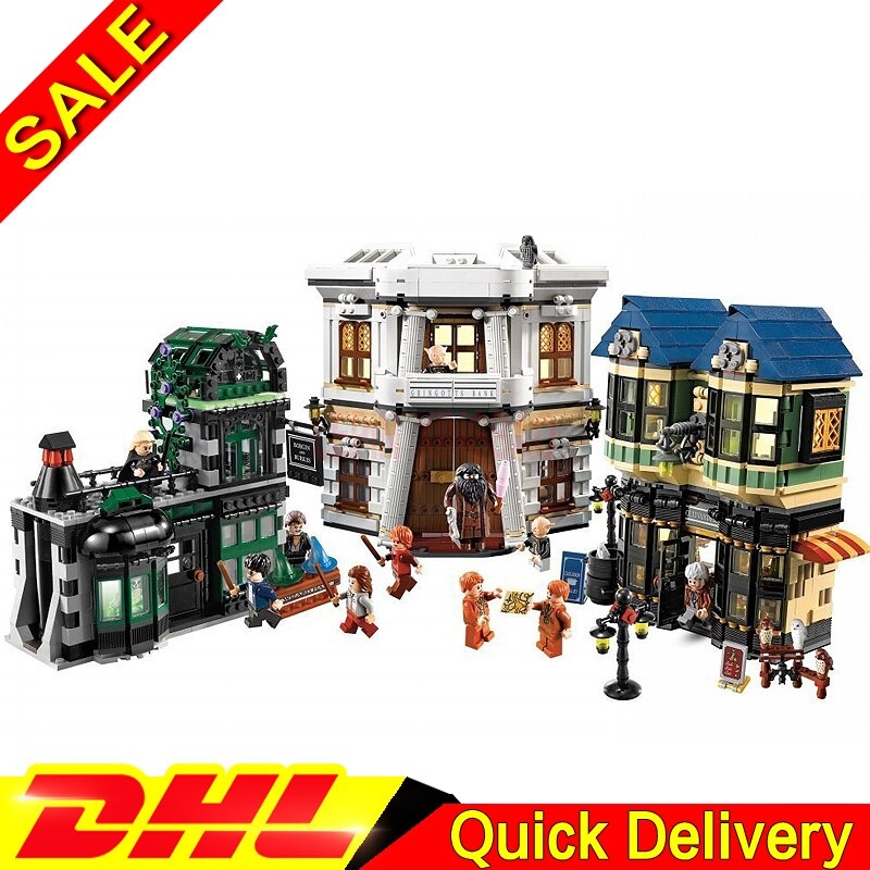 In Stock LP 16012 MOC Movie Kits The Diagon Alley Set Building Blocks Bricks Assembled LPs LPing Toys Gifts Clone 10217