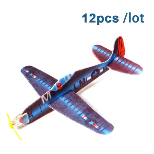 12pcs/lot Kid DIY Hand Throw Flying Glider Plane Toy EPP Foam Plane Ultralight Aircraft Airplane Model Toy Kid Outdoor Toy Game