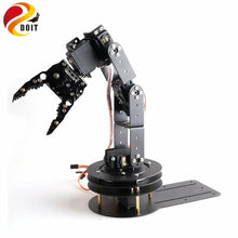 SZDOIT Full Metal 6-axis Robot Arm with Gripper + Y100 Smart Tank Chassis Kit 6DOF Vehicle Robotic with 6pcs Servos for Arduino
