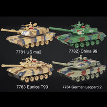 778-1/2/3/4 Simulation 1:24 RC Battle Tank Toys Crawler Light Remote Control Heavy Machine Tanks Toys For Children Boys Gift