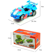 HobbyLane 3D Deform Dinosaur Electric Car Toy Universal Wheel Transformation Robot Car Vehicle with Light Random Color