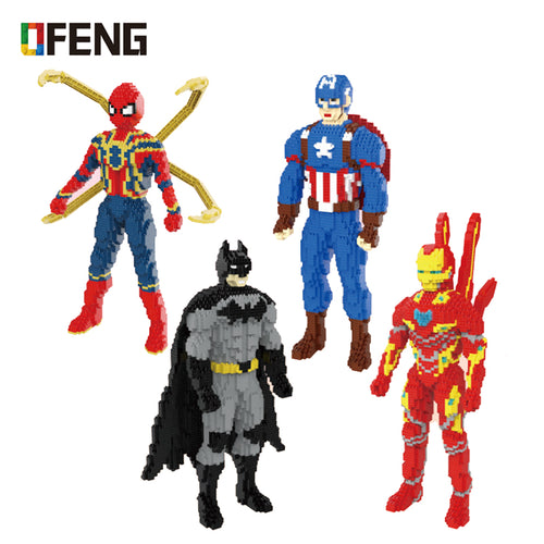 New Super Hero Spider Model Building Blocks Man Assemble 3D Model DIY Diamond Micro Bricks Kits Toy for Children Gifts