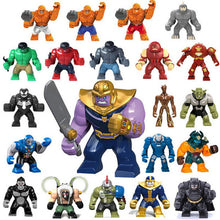 16pcs/set The Avengers Heroes DIY Model Building Blocks Kit Hulk Batman Thanos Thor Assembling Bricks Toys Kids with Legoinglys