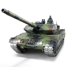 Metal Tank 2.4G German Leopard 2A6 real Simulation Sound infrared RC Tank emission Bullet Metal Track Metal Drive Wheel Tank Toy
