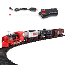 Electric Rechargeable Steam Smoke Train Model Truck Car Track Toy Remote Suit