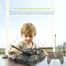 1:20 RC Tank Toy Military Vehicle 4CH Remote Control Armored Tank Battle Tanks Turret Rotation Light & Music RC Model Kids Toy