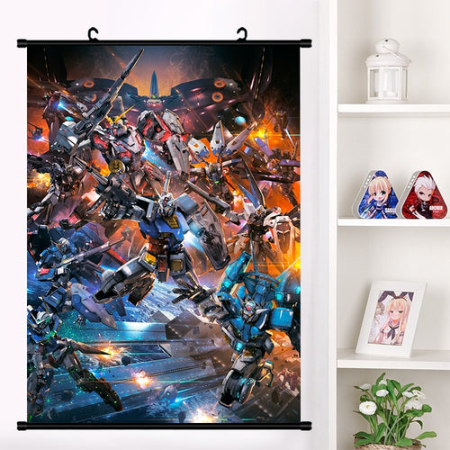 Hot Anime Mobile Suit Gundam Unicorn UC Wall Scroll Mural Poster Wall Hanging Poster Home Decor Otaku Collection Art