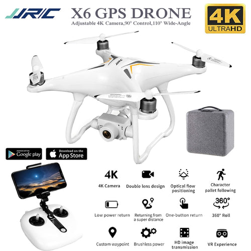 JJRC X6 Drone 4K Gps Professional Brushless Rc Quadcopter 5G Follow Me WiFi Fpv Selfie Quadrocopter Adjustable Camera Drone