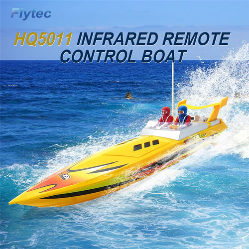 Flytec HQ5011 4CH 34CM Infrared 27MHZ 40MHZ RC Boat 15KM/H Without Battery RTR Toys For Kids Gift Yellow & Red