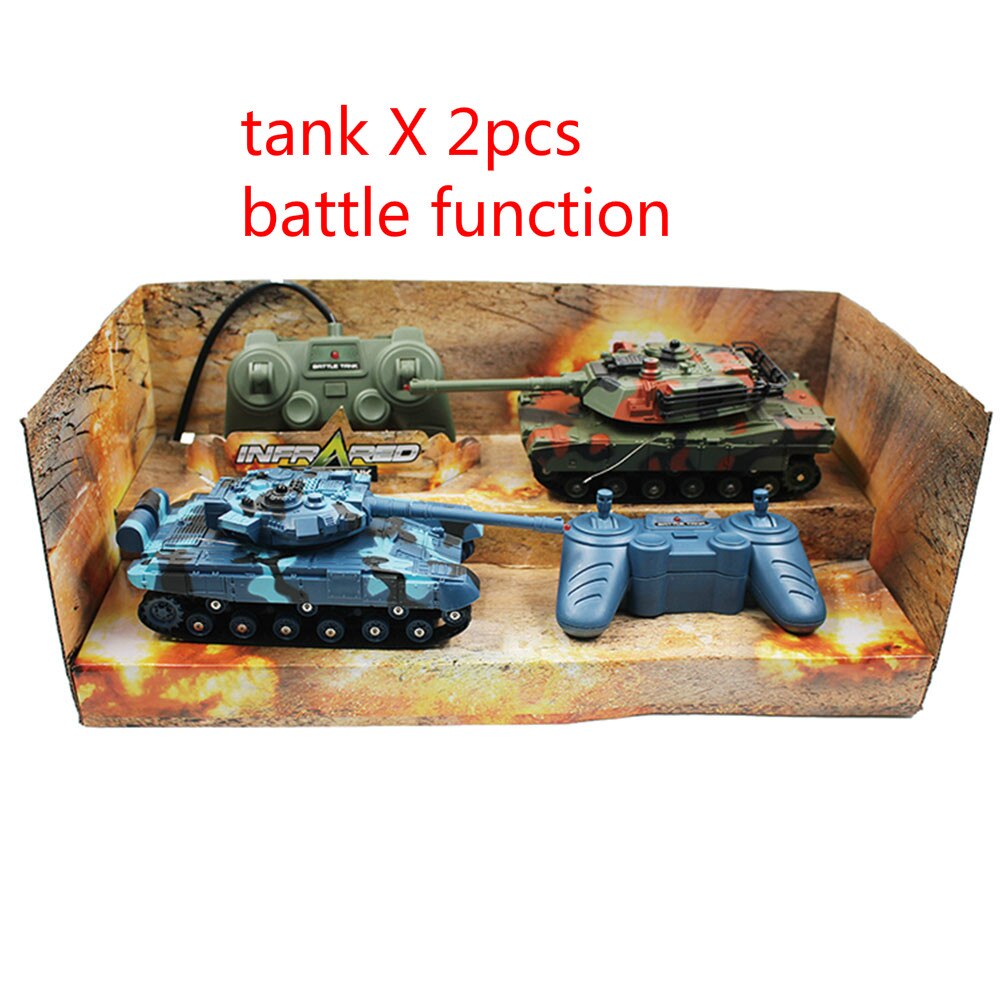 1:24 2PCS Rc Battle Tank Fight Crawler Chariot Train Simulation Interest Outdoor 180 Cannon Rotation Sweep Collection Multicolor