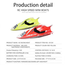 3312M Mini Speedboat Rowing Model 4CH 2.4G 2.4V RC Boat Toys for Children