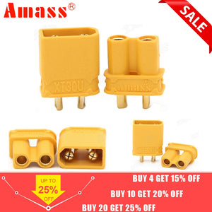 10pcs Amass XT30U Male Female Bullet Connector Plug the Upgrade XT30 For RC FPV Lipo Battery RC Quadcopter (5 Pair)