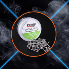 PIRATE COIL 10pcs SS316L Wire Heating Wire For Rda Rba Rebuildable Diy Atomizer Coil Alien 0.25 ohm (0.3*0.8FLAT+32GA)