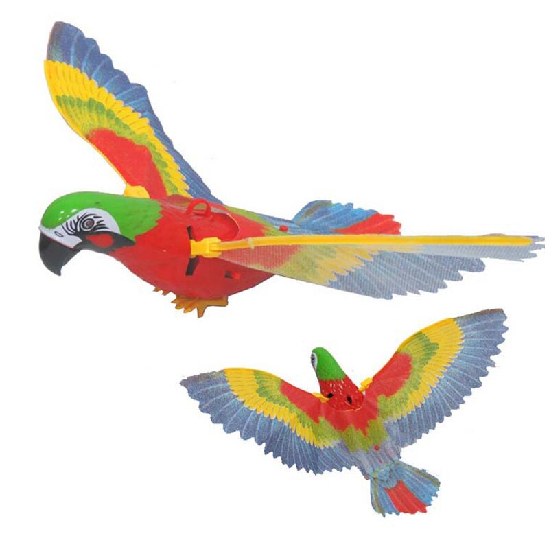Electric Light Parrot Will Fly Glow Vocal Bird Hanging Line Parrot Hovering Music Fash Parrot Children's Toy Gift