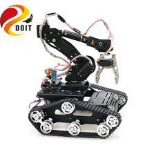 SZDOIT 7DOF Metal Vehicle Robot Mobile Platform 7-Axis Robotic Arm with Gripper + Y100 Tracked Tank Chassis Kit DIY for Arduino