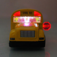 1:32 Scale Alloy Pull Back Car Model School Bus Model Toy 2 Open Doors with Sound Light for Kids Toy