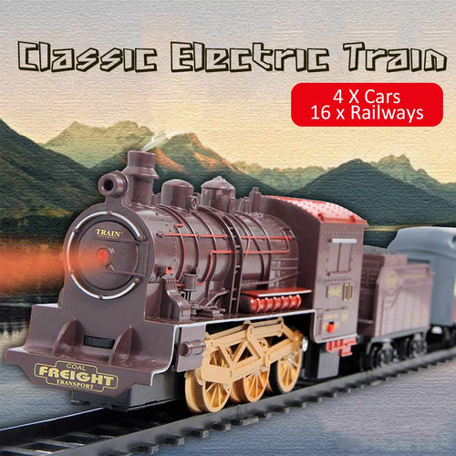 Retro Electric Train Toy Rails Remote Control Train Model Railway Set Train Dynamic Steam RC Trains Set Simulation Model Toy Set