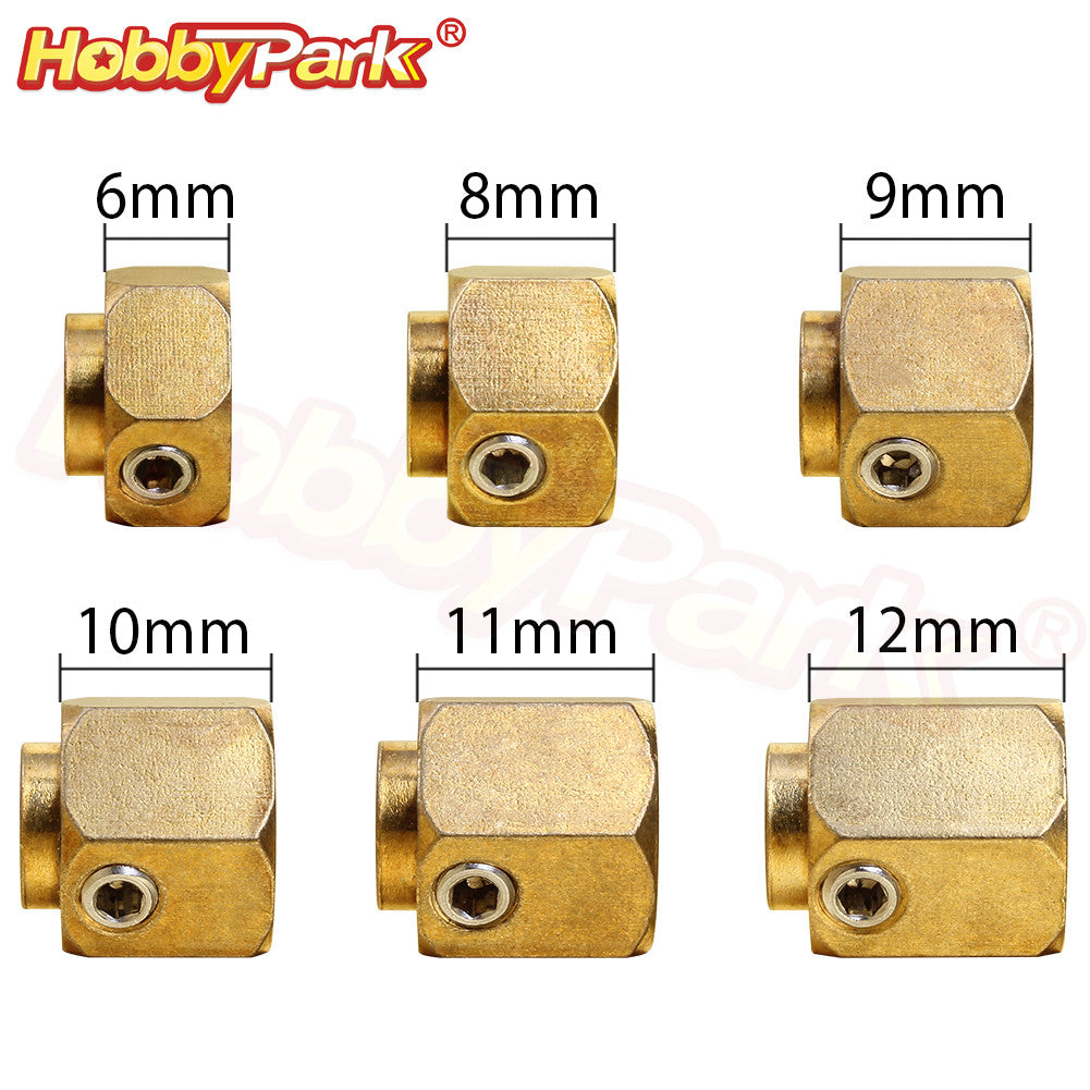 6/8/9/10/11/12mm Heavier Brass 12mm Hex Wheel Hub Extended Adapter For Traxxas TRX-4 Scale Trail Axial SCX10 RC 1/10 Crawler Car