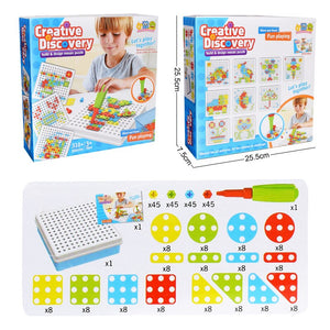 Creative Kids Electric Drill Nut Assembled Match Tool DIY Model Kit Building Educational Blocks Sets Toys For Boys Children Gift