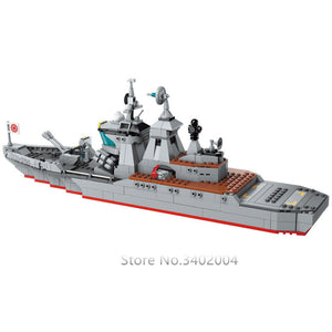 539Pcs NAVY Warship Building Blocks Sets Military Battle Sea Force Destroyer Attack Boat Army LegoINGLs Toys Christmas Gifts