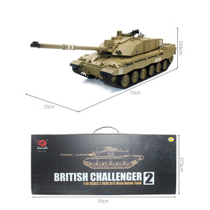 1:16 British Challenger Ⅱ Main Battle Tank 2.4G Remote Control Model Military Tank With Sound Smoke Shooting Effect