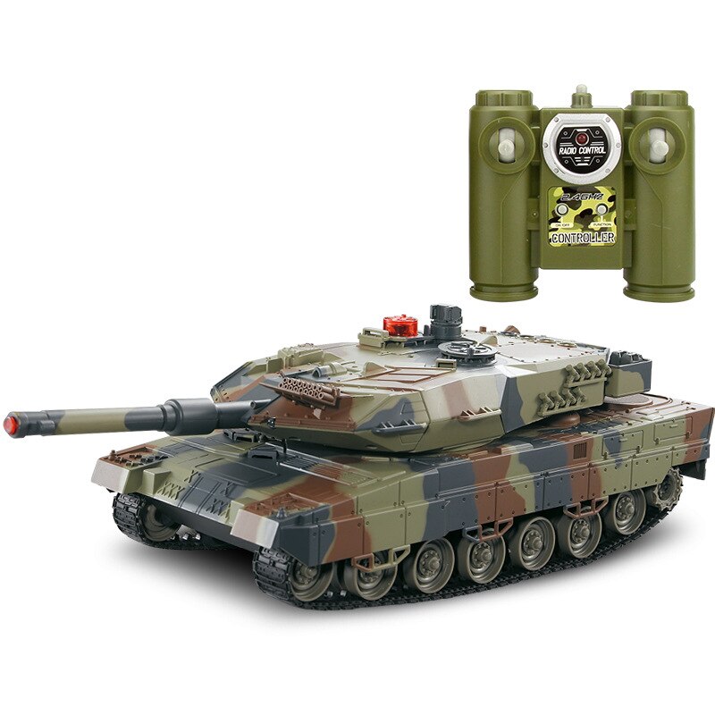 HUAN QI 516-10 tank 1/24 Scale German Leopard A6 Infrared Fighting RC Battle Tank with Sound and Lights wireless RC Tank Toys