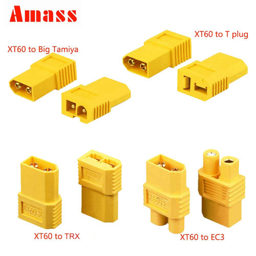 AMASS XT60 XT 60 XT-60 Male to T DEAN connector EC3 TRX Big Tamiya Plug Female Converter Adapter For RC Lipo Battery