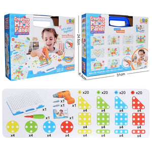 Creative Kids Electric Drill Nut Assembled Match Tool DIY Model Kit Building Educational Blocks Sets Toys For Boys Children Gift