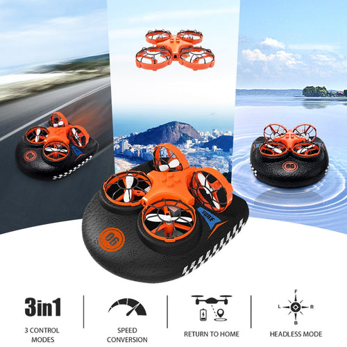 3-in-1 EPP Flying Air Boat Land Driving Mode Detachable One Key Return RC Drone Quadcopter RTF