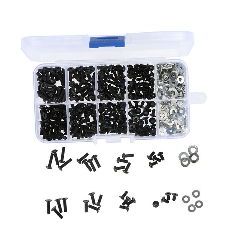 Screws Box Set for 1/10 HSP Traxxas Tamiya HPI Kyosho D90 SRC10 Remote Control RC Car Parts 180pcs