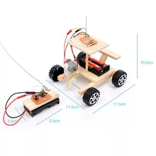 Diy Wireless Remote Control Racing Model Kit Wood Kids Physical Science Experiments Toy Set Assembled Car Educational Toy