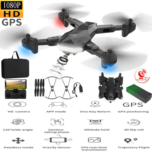 RC Quadcopter FRV Drone GPS 1080P HD Camera 120° Wide Angle One-key Return Remote Control Altitude Hold Professional RC Drone