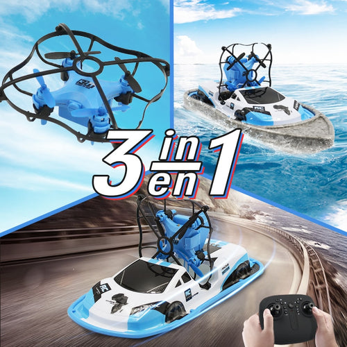 3 In 1 RC Drone Boat Car Water Ground Air Mode Three Modes Headless Mode Altitude Hold RC Helicopters Toys For Kids