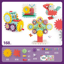 168-368pcs Gears Building Blocks Toys Sets Baby DIY Mushroom Nails Toys Kits 3D Model Assemble Blocks Toys For Children Gifts