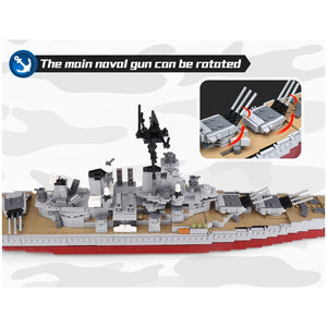 2631pcs war military series assemble Missouried battle ship model building blocks compatible legoed MOC bricks toys for children