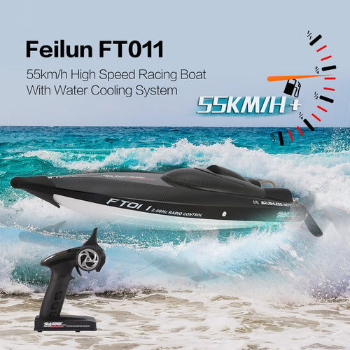 Feilun FT011 65cm 2.4G 2CH RC 55km/h High Speed Racing Boat Ship Speedboat with Water Cooling System Flipped Brushless Motor
