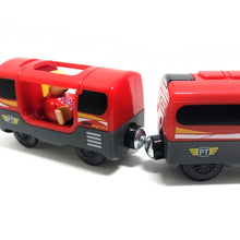 W06 new remote control electric magnetic train compatible with BRIO wooden track red electric train children track toy