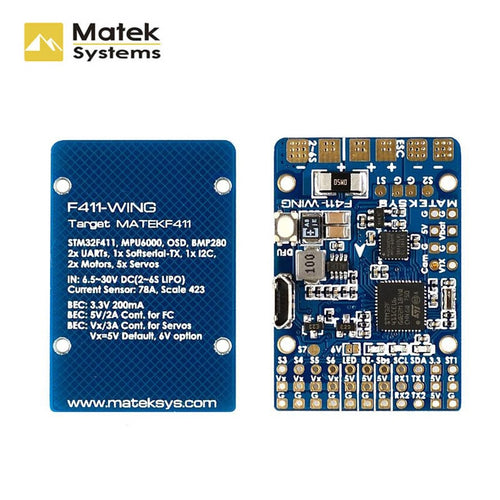 Matek Systems F411-WING F411 (New) STM32F411 Flight Controller Built-in OSD for RC Airplane Fix-wing FPV Drone