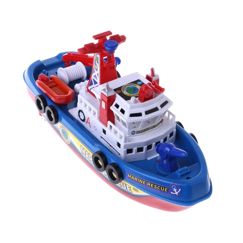 Fast Speed Music Light Electric Marine Rescue Fire Fighting Boat Toy for Kids