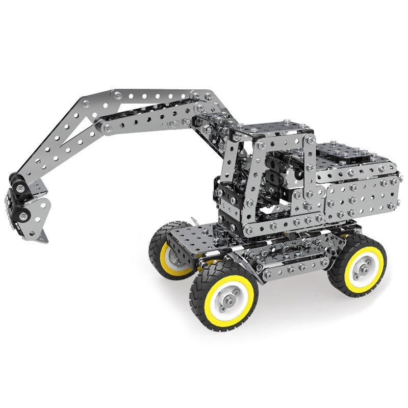 642Pcs Assembling Excavator Toy Set Kit Assembled Building Block Kit Toys 3D Self-Assembly Metal Model Kit Gift for Children and