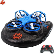Multifunction Water Land Air 3 To 1 Electric Remote Control RC Hovercraft 2.4G High Speed Land/Water Driving Sky Fly RC Boat Toy