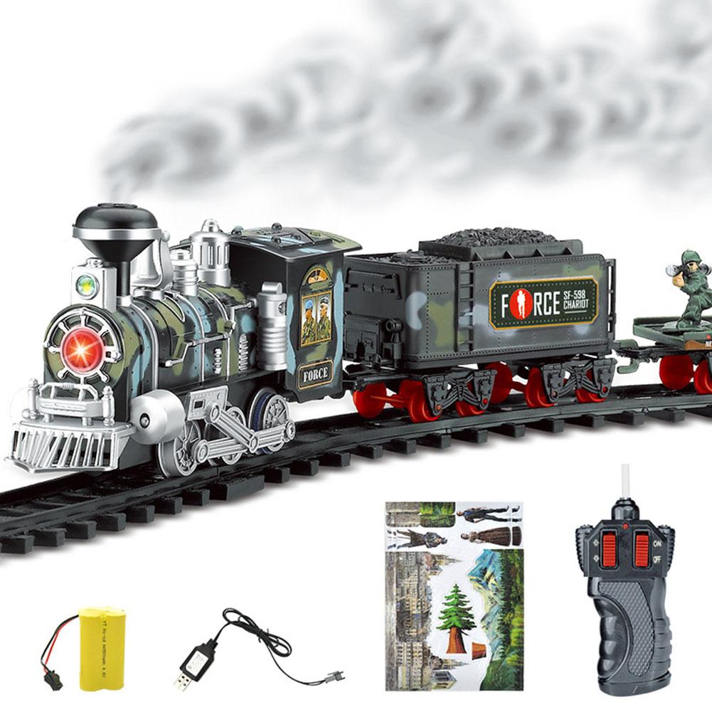 Classic Electric Dynamic Steam RC Train Train Set Simulation Track Model Toy Classic Children Railroad Conveyance Toys