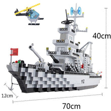 legoING Military army battle building block compatible cruisers ship helicopters warship battleship enlighten Brick Toy for chil