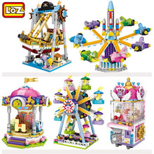 LOZ Mini building Blocks park mini architecture bricks model Assembly Educational DIY kits kids toys Ferris DIY Bricks Toys