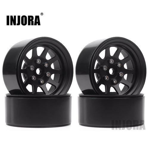 INJORA 107g/pcs Metal Alloy 1.9 Beadlock Wheel Rims for 1:10 RC Crawler Axial SCX10 90046 Traxxas TRX4 Redcat GEN8