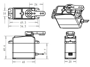 1 X Waterproof servo DS3218 Update and PRO high speed metal gear digital servo baja servo 20KG/.09S for 1/8 1/10 Scale RC Cars