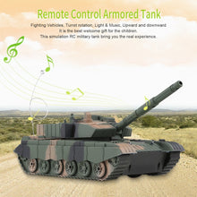 1:20 RC Tank Toy Military Vehicle 4CH Remote Control Armored Tank Battle Tanks Turret Rotation Light & Music RC Model Kids Toy