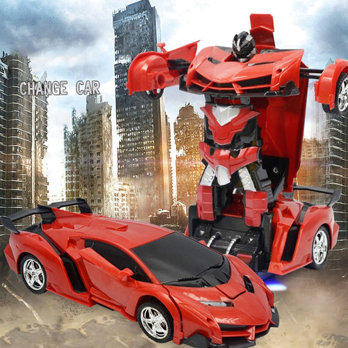 Rc Transformer 2 in 1 RC Car Driving Sports Cars drive Transformation Robots Models Remote Control Car RC Fighting Toy Gift
